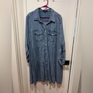 Denim Button-Up Shirt Dress
